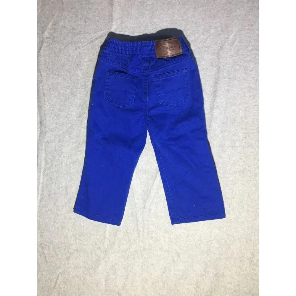 Baby Ralph Lauren Pants Size 18 Months Bright Blue Yellow Logo Cute Spring